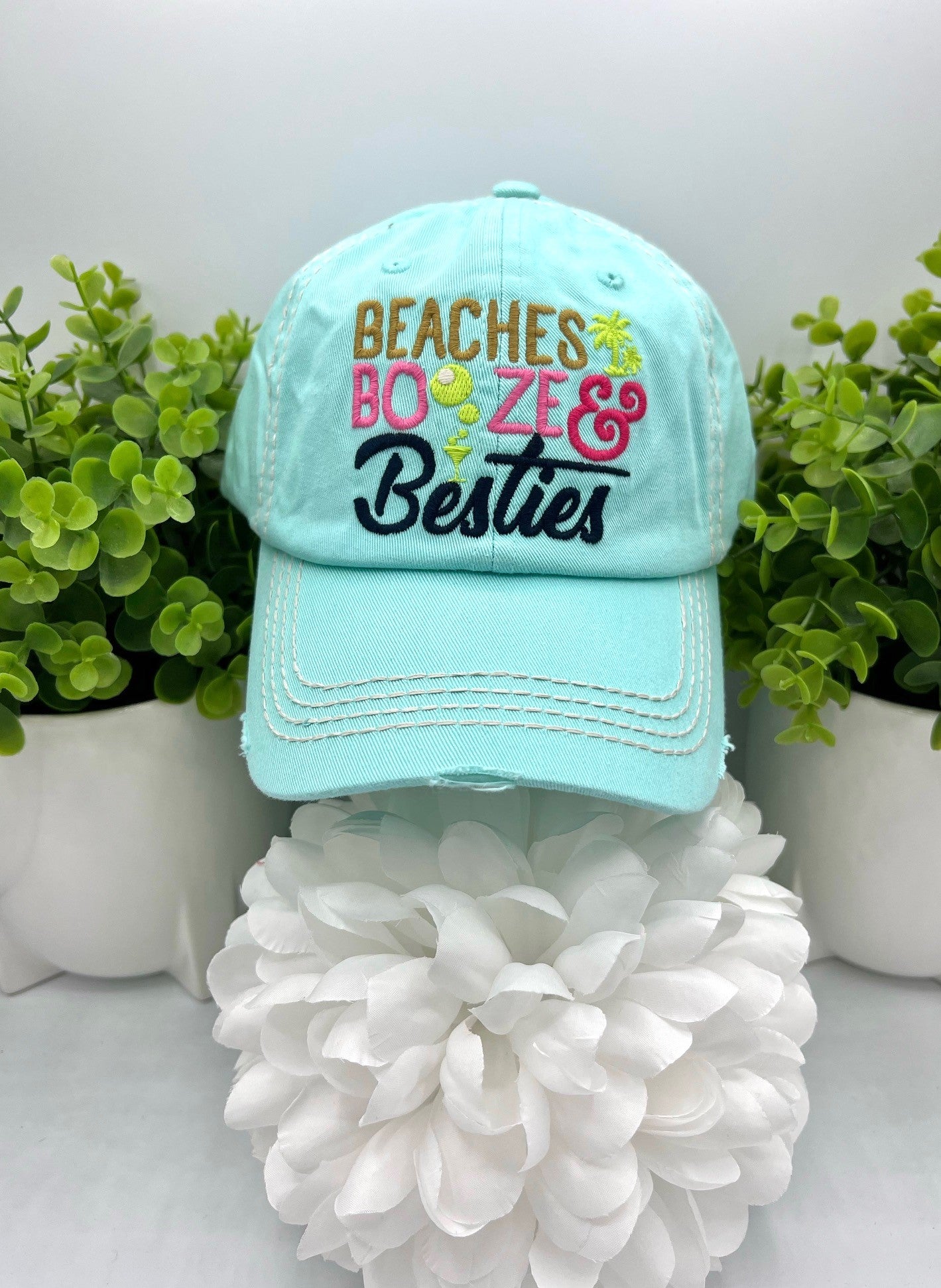 Beaches Booze & Besties Baseball Cap
