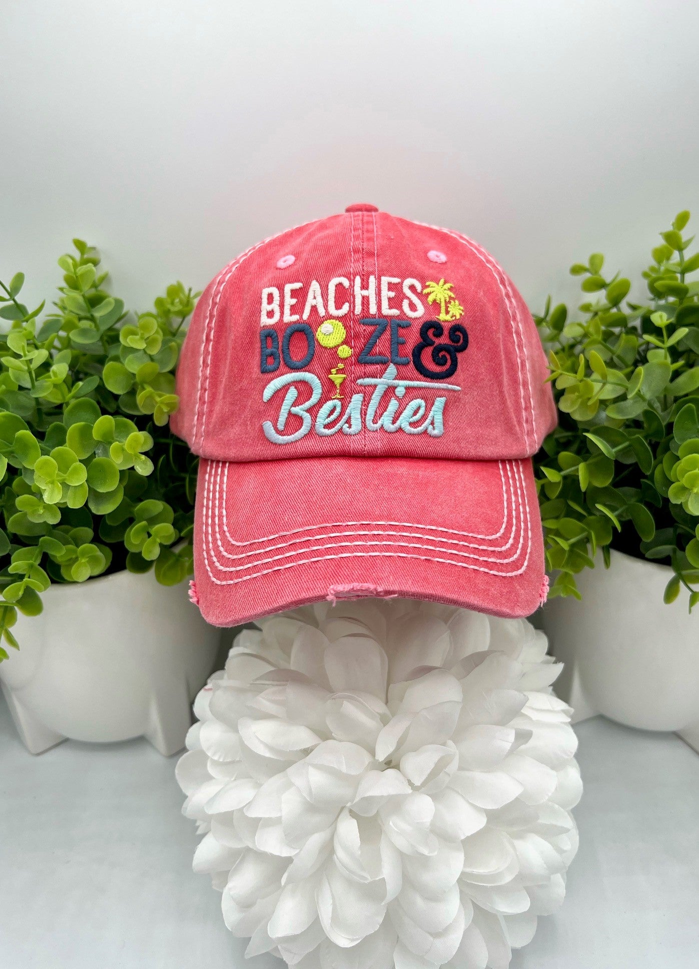 Beaches Booze & Besties Baseball Cap