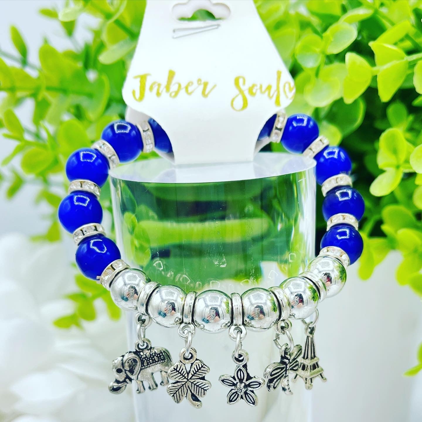 Hand Beaded Kenyan Bracelet with Charms