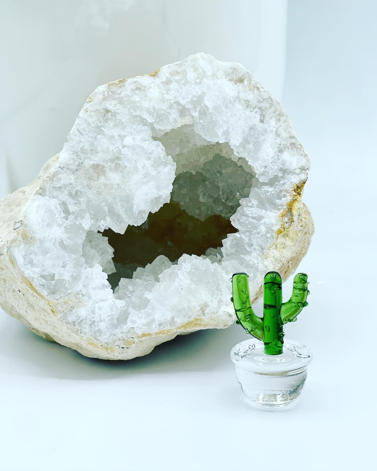 Handmade Glass Blown Cactus Art Figurines
