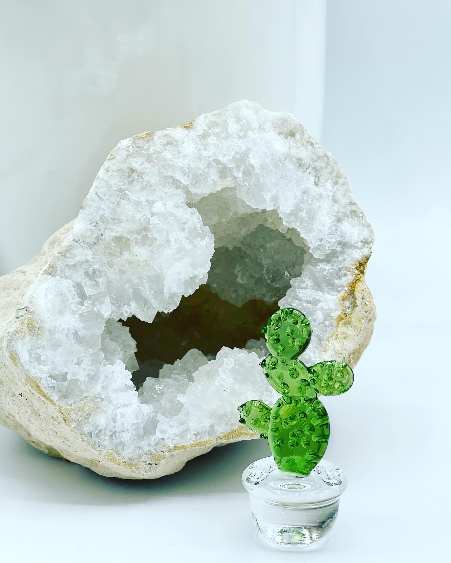 Handmade Glass Blown Cactus Art Figurines