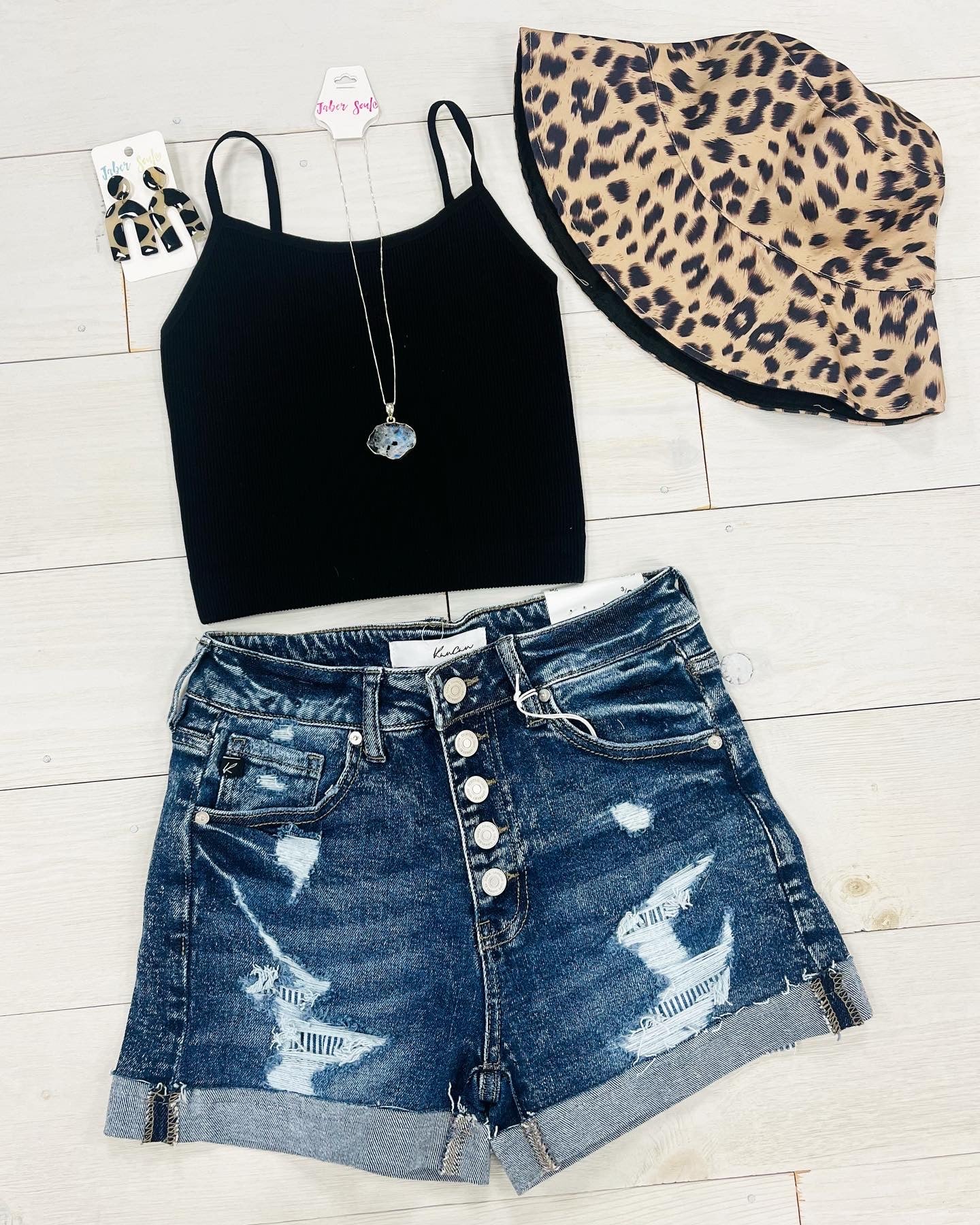 Ribbed Seamless Cropped Cami- Black