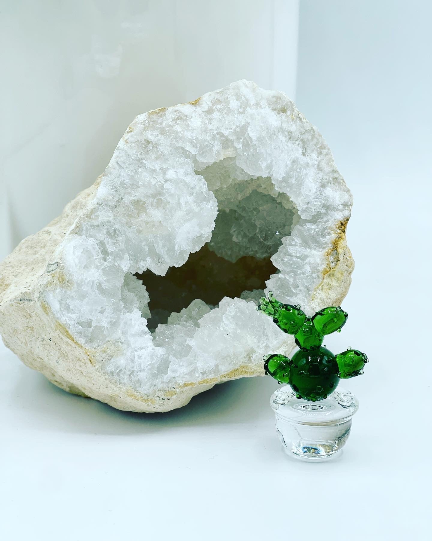 Handmade Glass Blown Cactus Art Figurines
