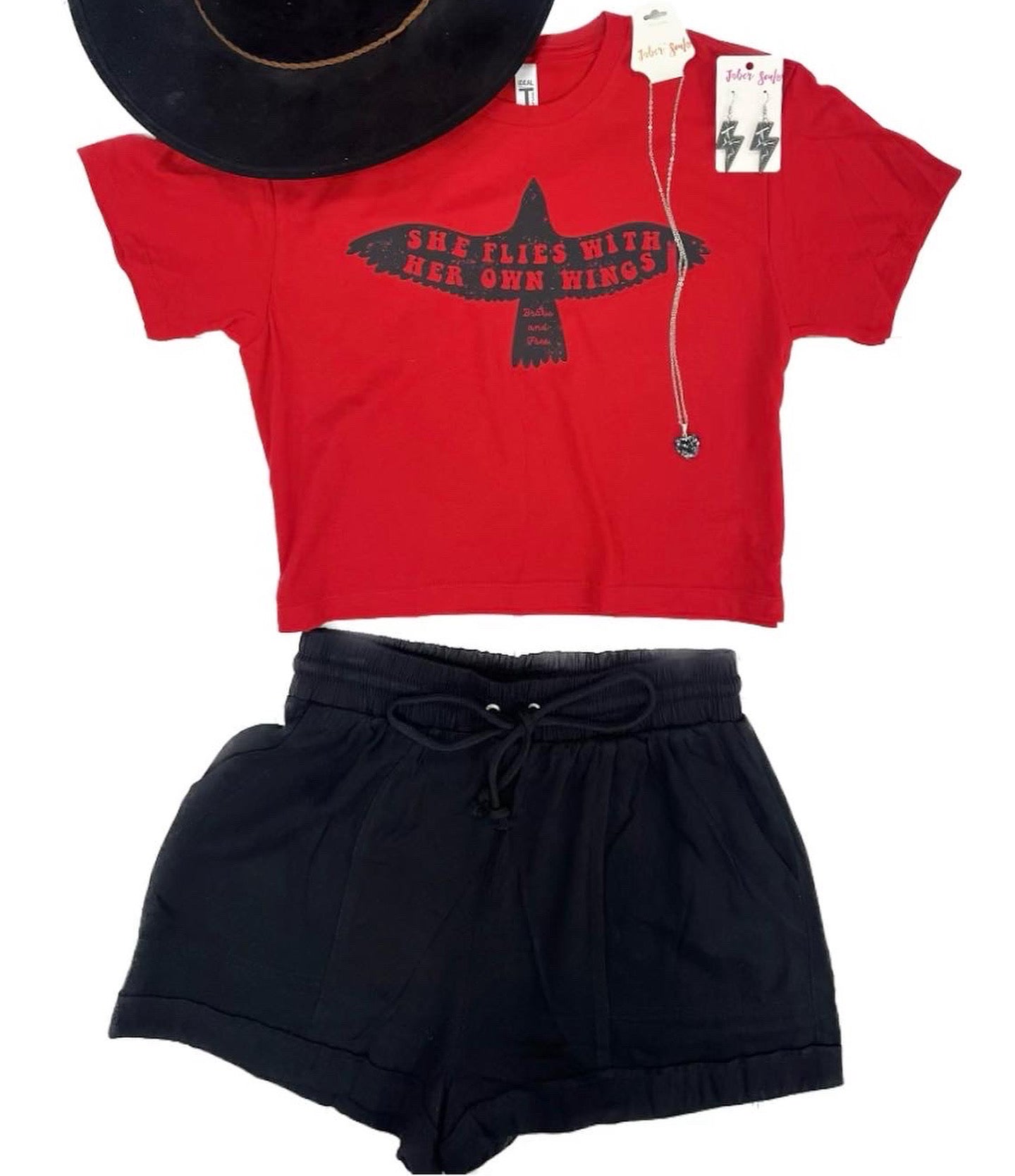 Soft Rayon Twill Shorts- Black