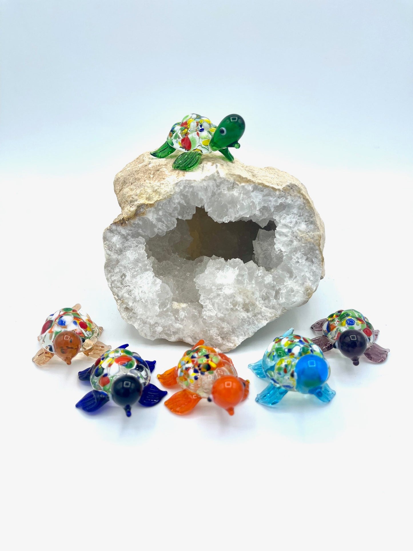Handmade Glass Blown Turtle Animals Figurines