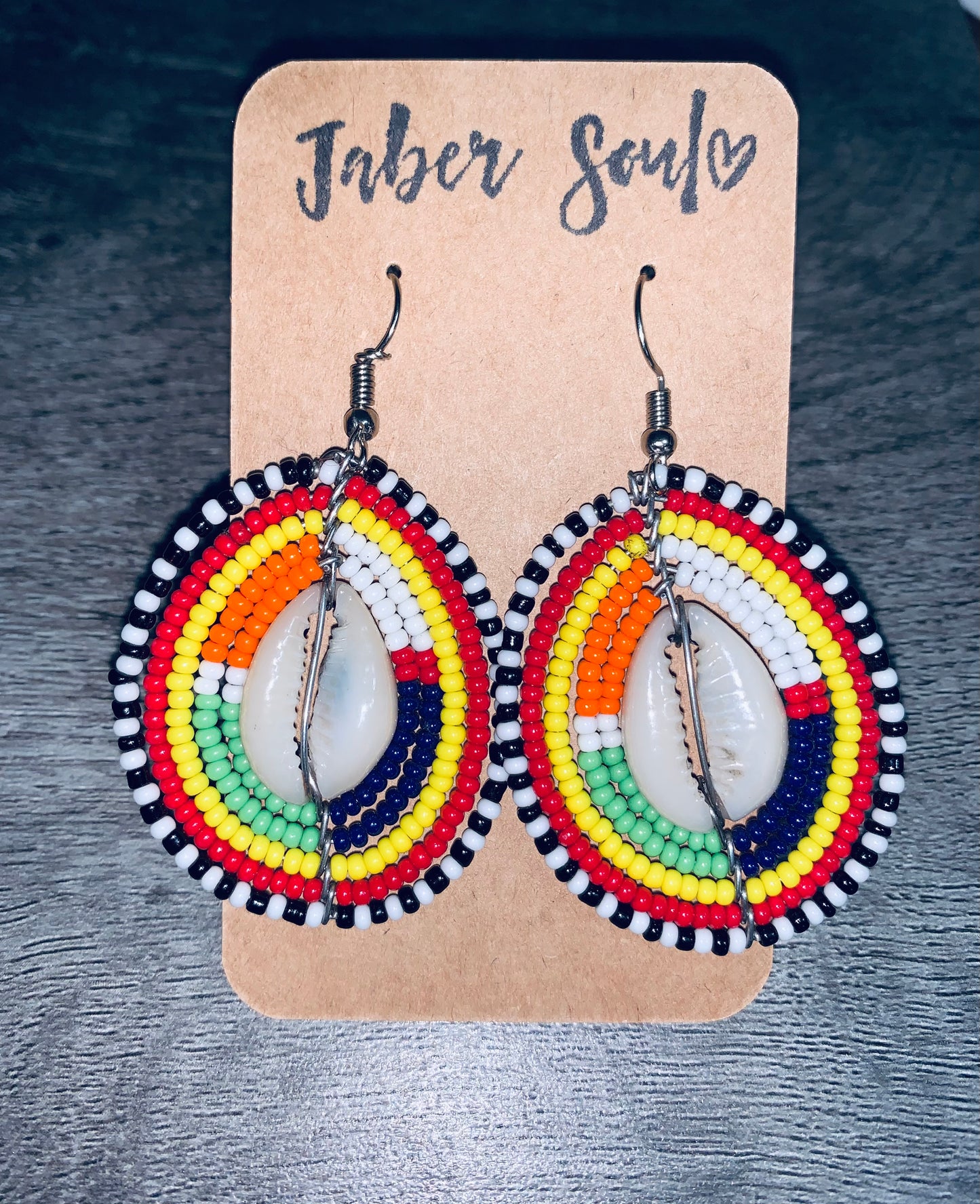Colorful Shells Beaded Kenyan Earrings