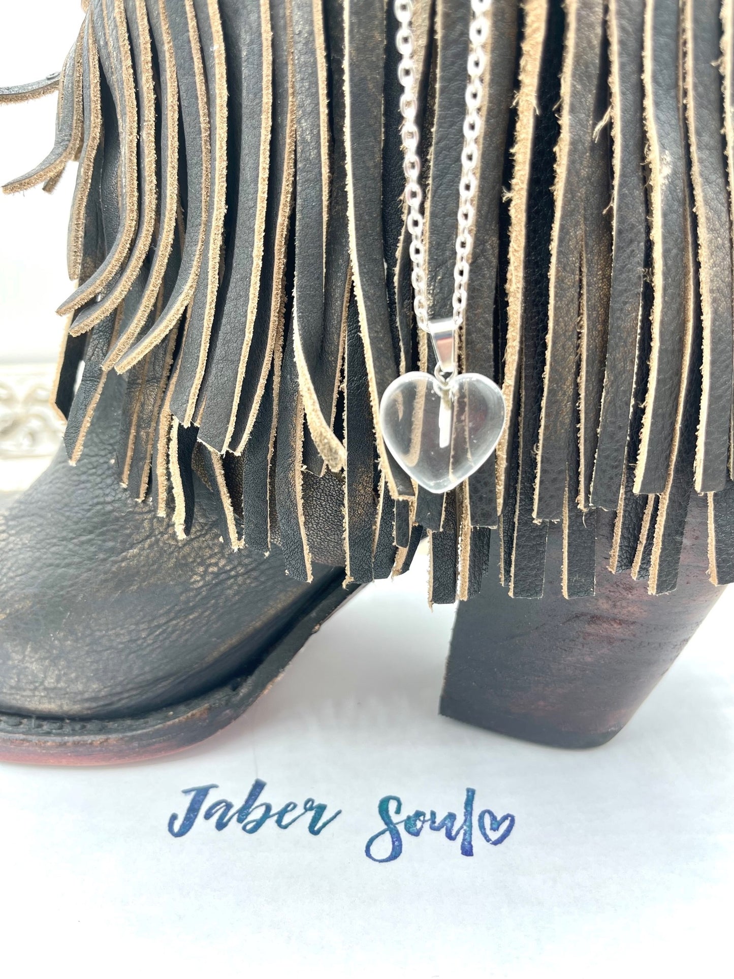 Clear Quartz- Crystal Heart Necklace