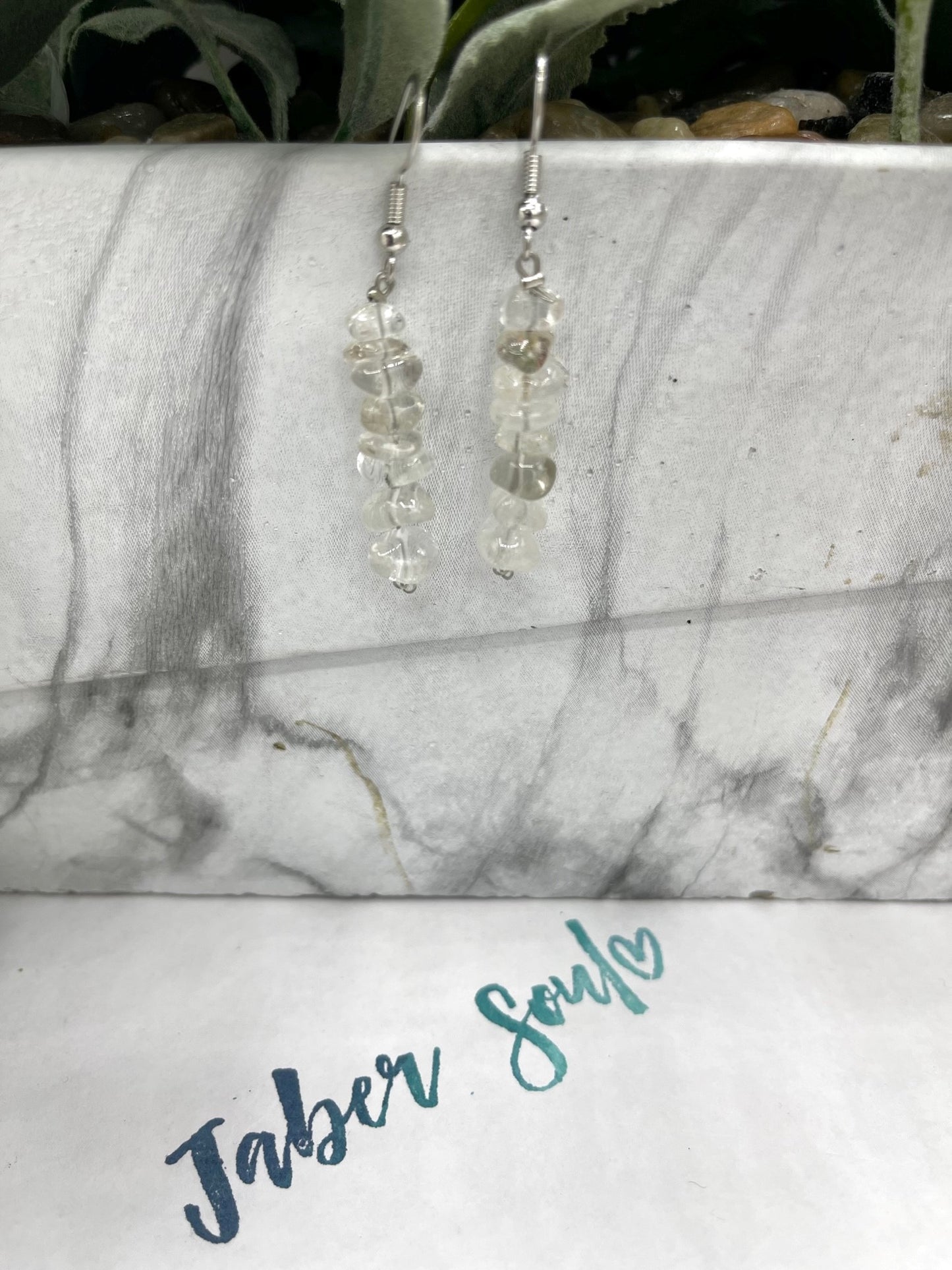 Clear Crystal Stone Gem Earrings