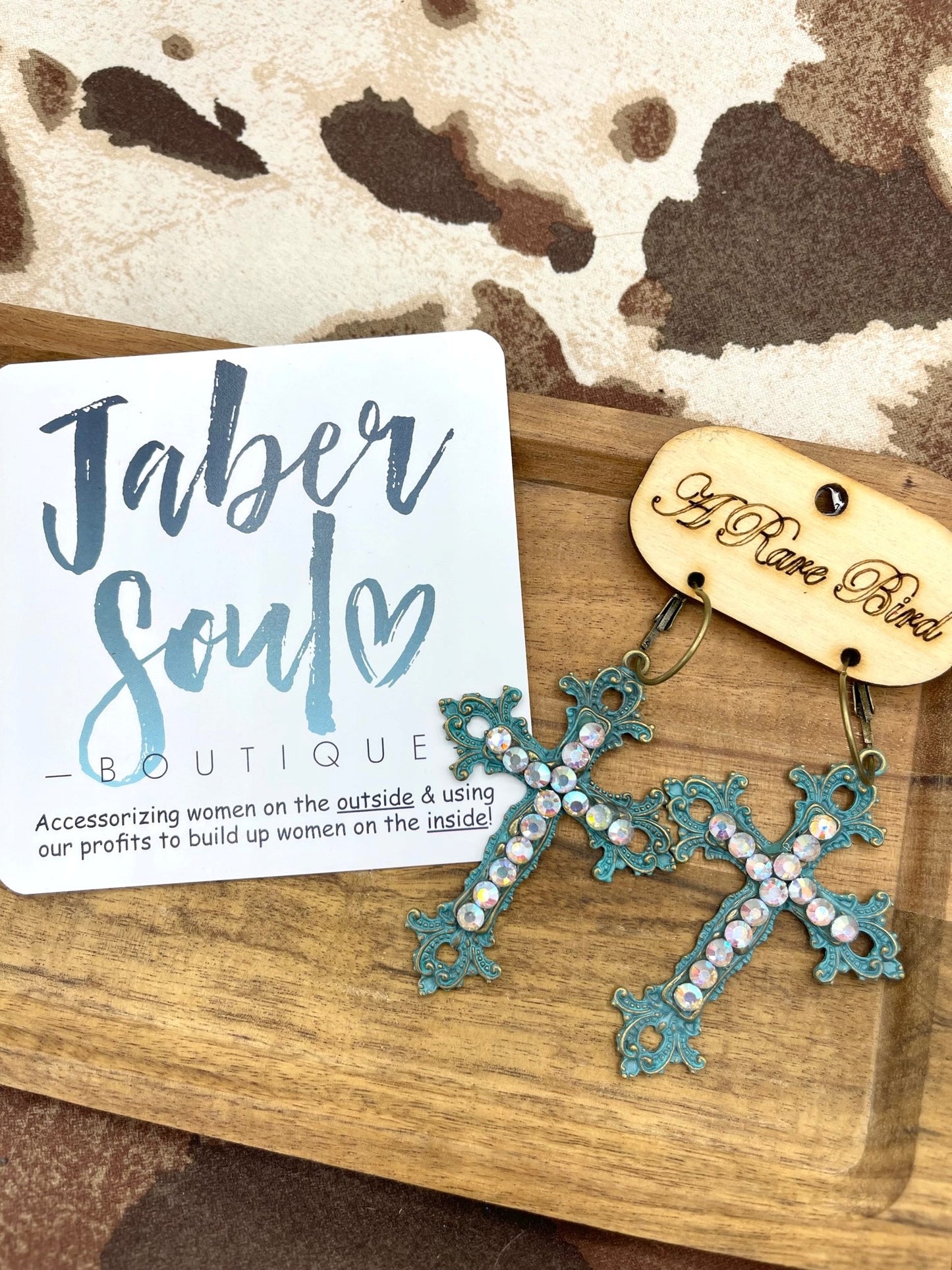 Fancy Turquoise Cross Earrings