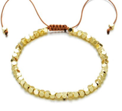 Hematite Gold Plated Boho Bracelet