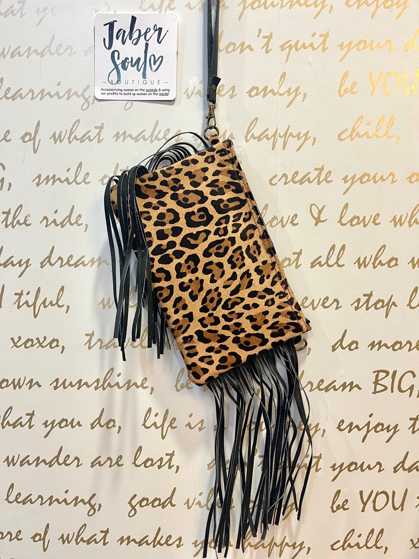Leopard Fringe Purse