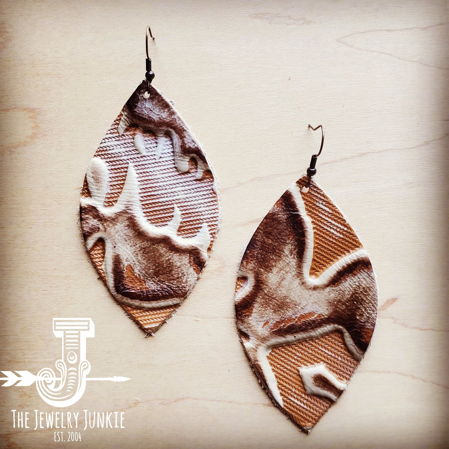 Leather Teardrop Earrings-Brown and Sienna Laredo