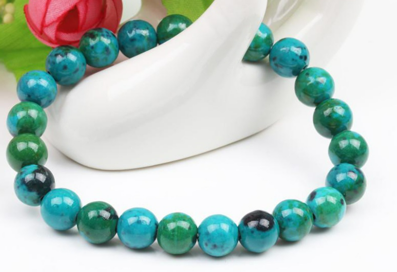 Azurite Phoenix Agate- Beaded Bracelet