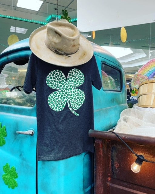 Shamrock Leopard Pattern Graphic Tee