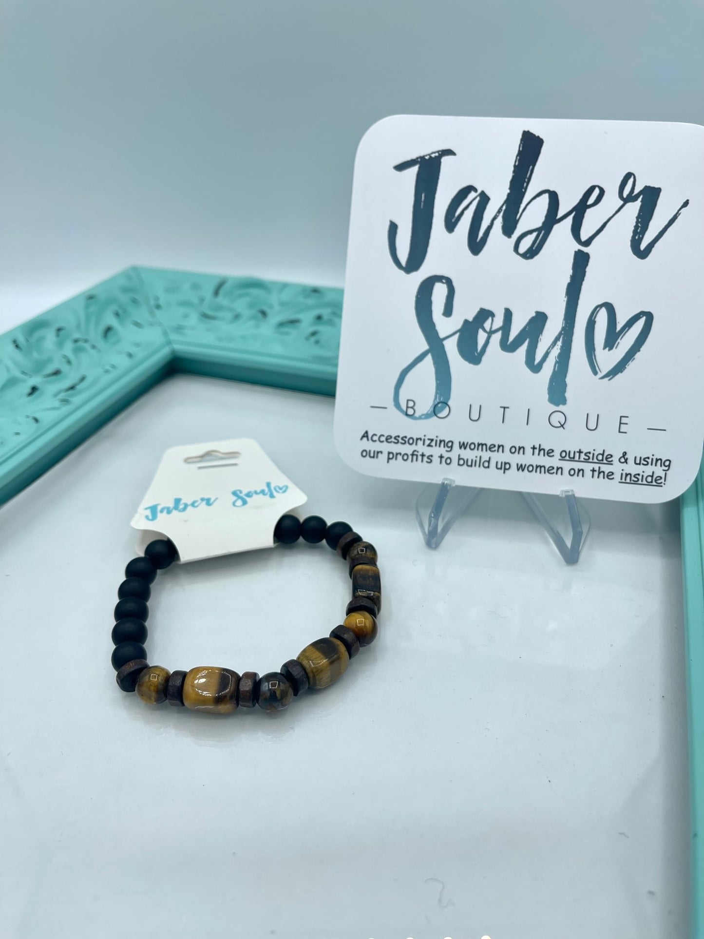 Tigers Eye Rectangle Stone Beaded Bracelet