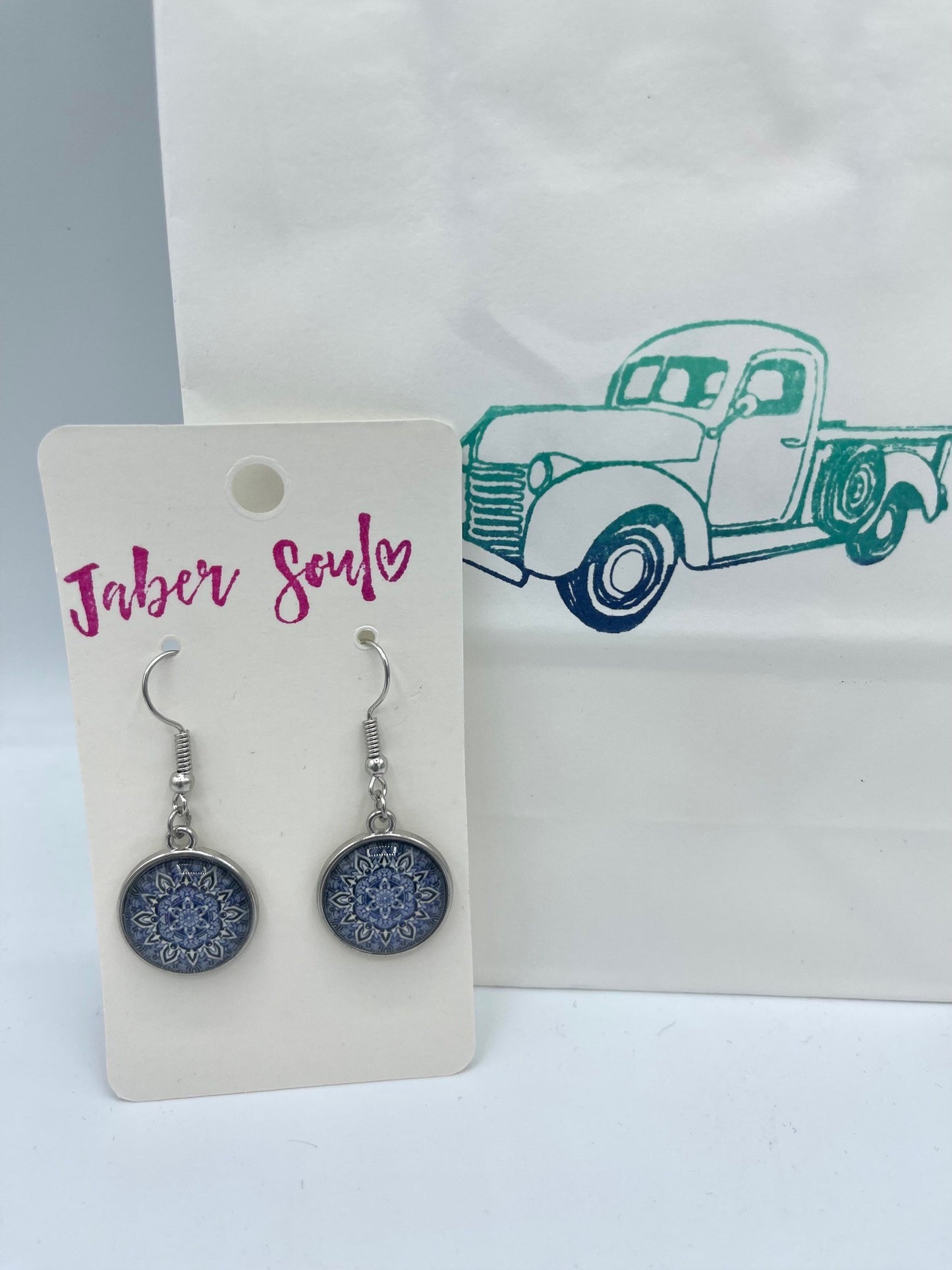Navy Aztec Earrings