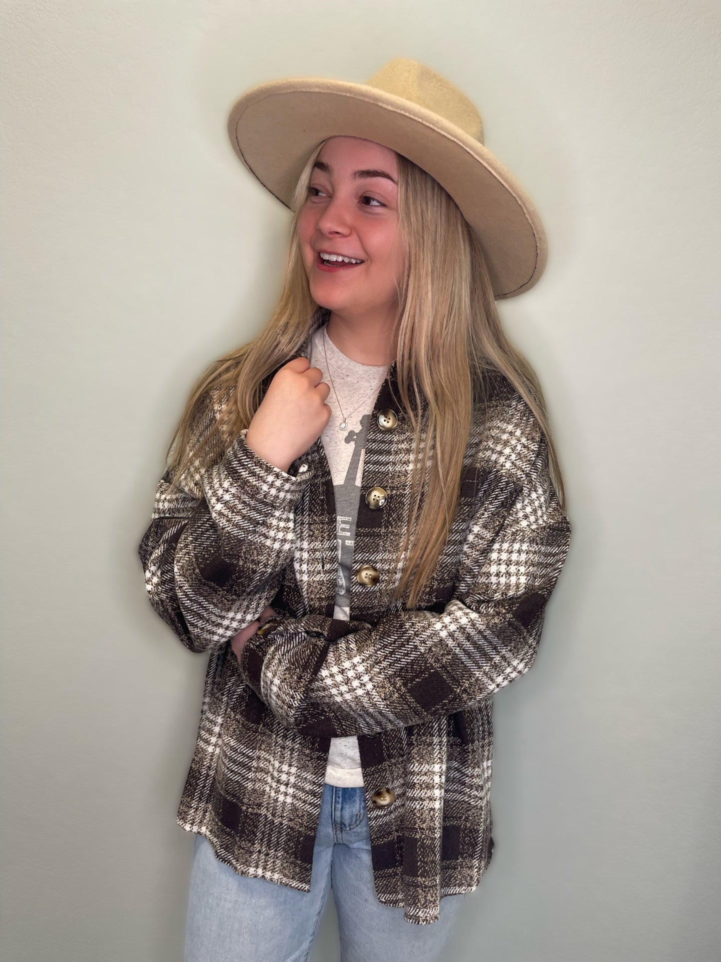 Brown Tweed Shacket