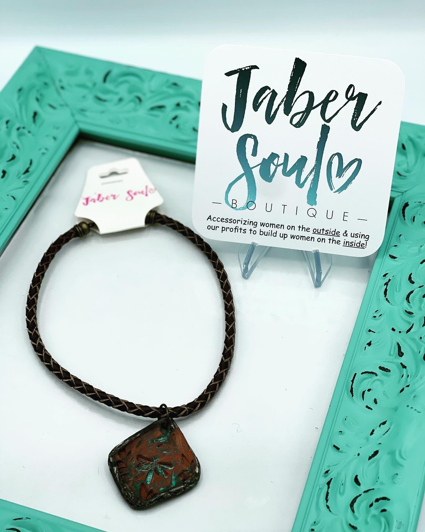 Dragon Fly Handcrafted Leather Necklace