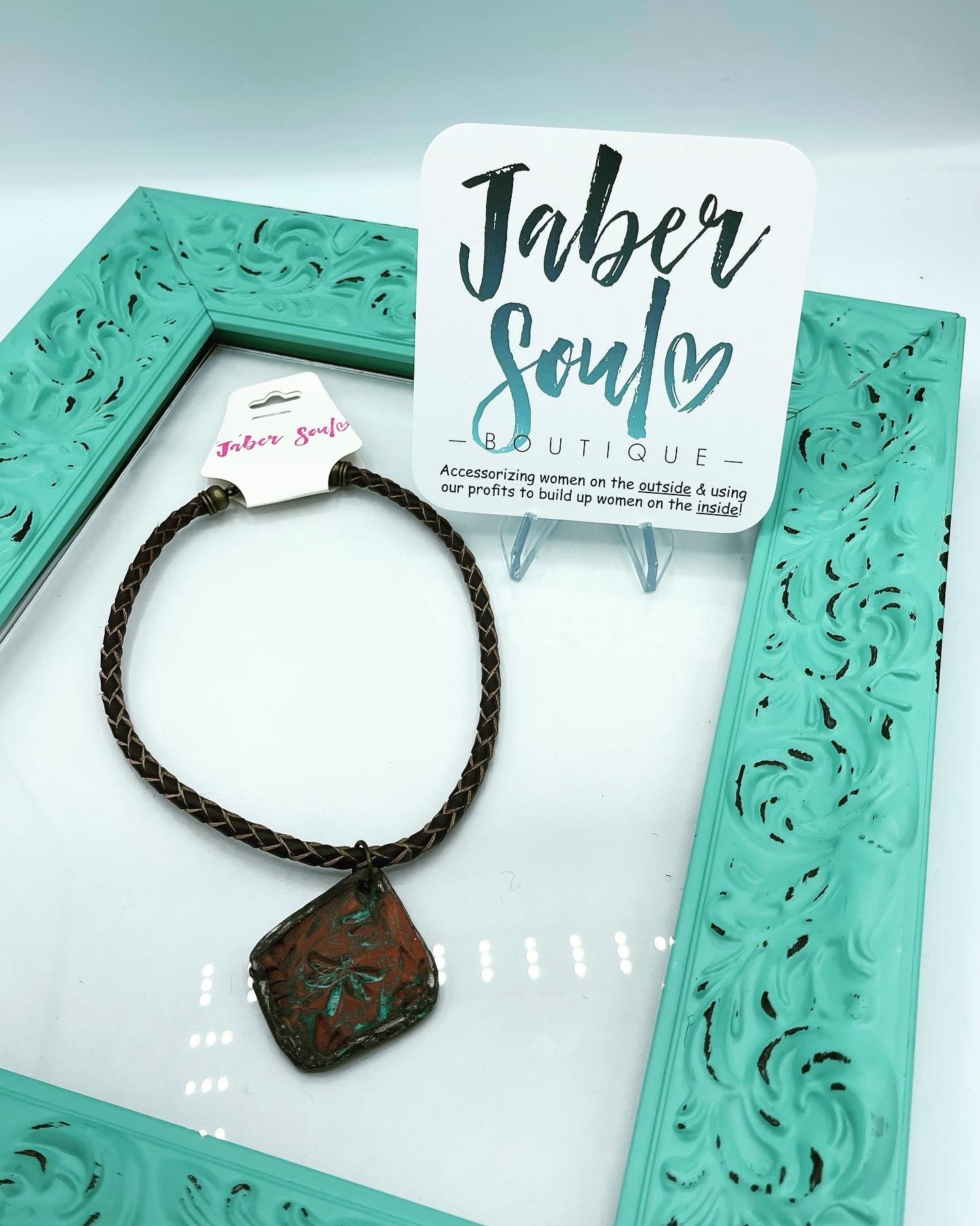 Dragon Fly Handcrafted Leather Necklace