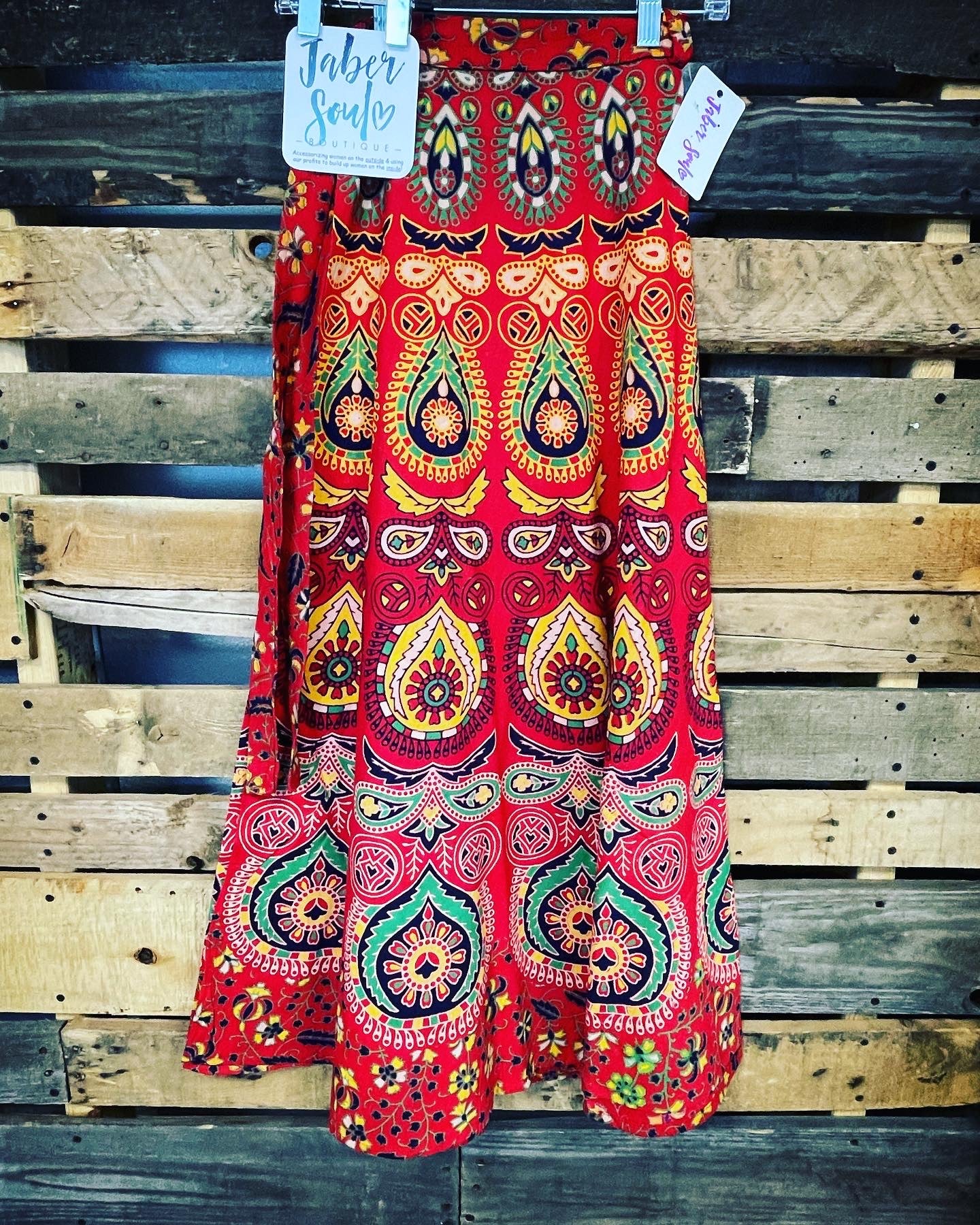 Boho Hippie Gypsy Colorful Wrap Around Skirt or Strapless Dress/Cover-Up