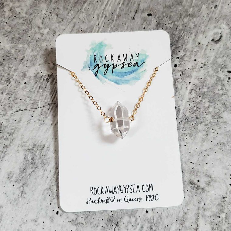 Herkimer Diamond Solitaire Crystal Necklace