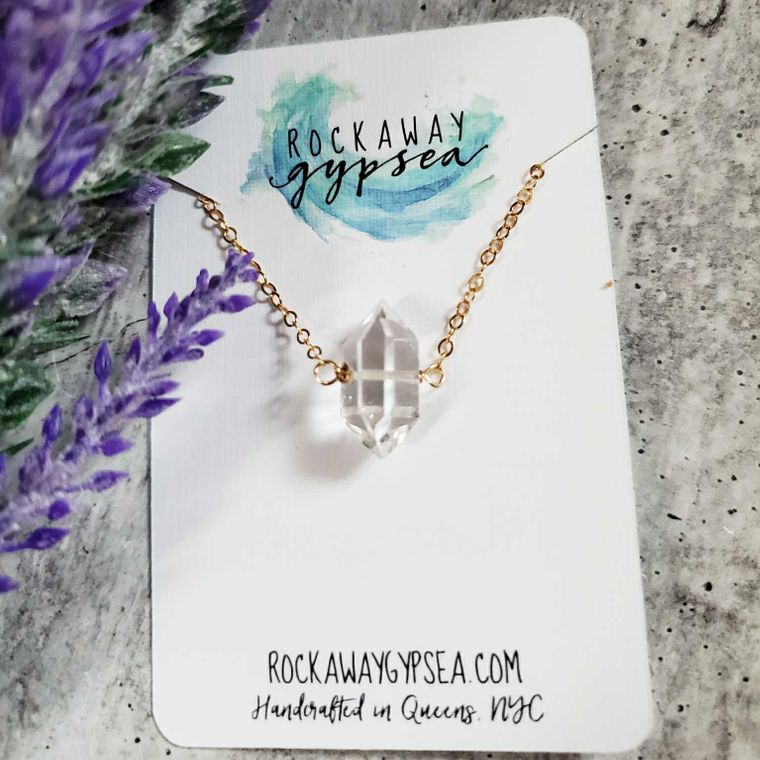Herkimer Diamond Solitaire Crystal Necklace