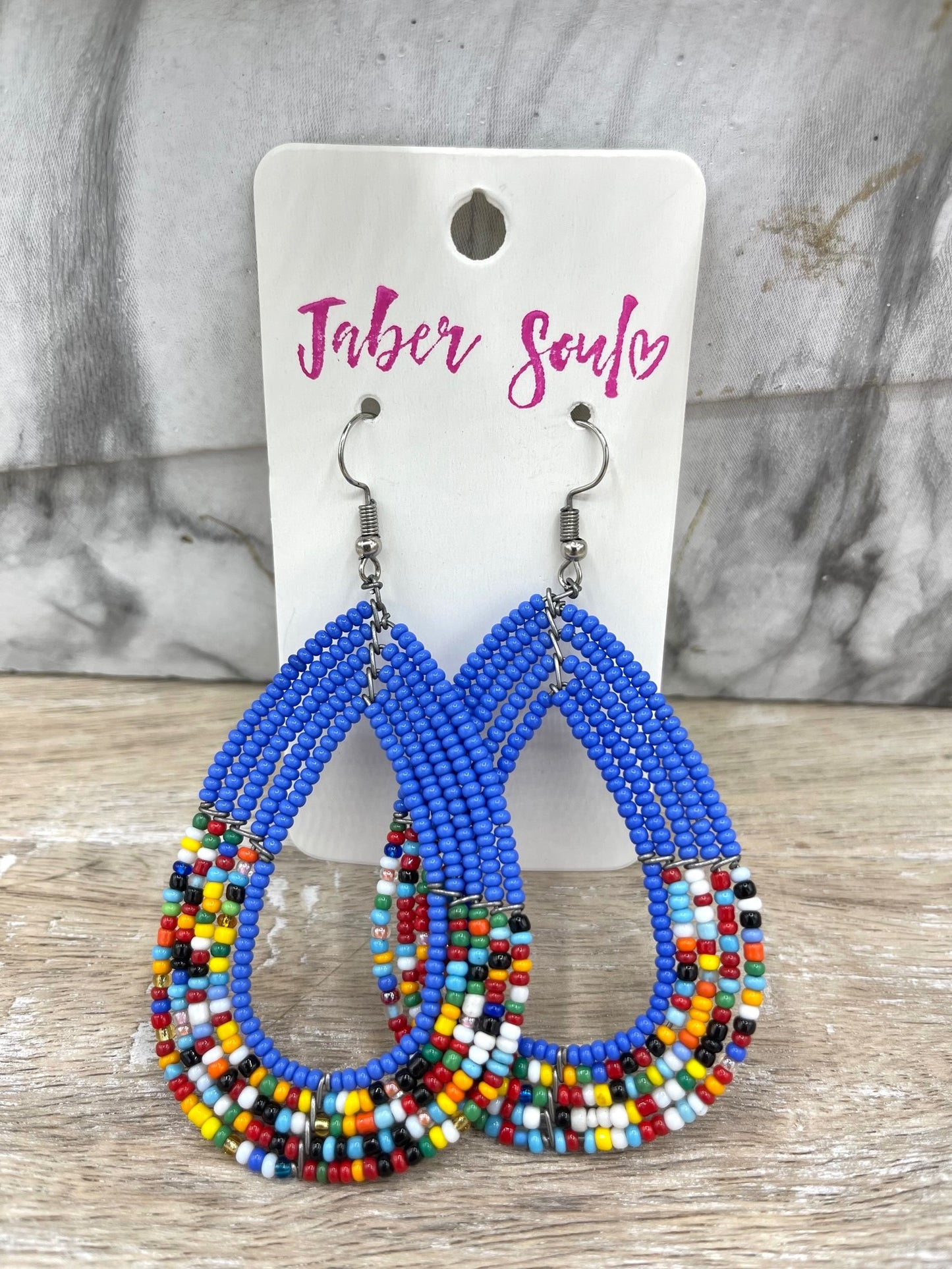 Purple Rainbow Kenyan Beaded Earrings