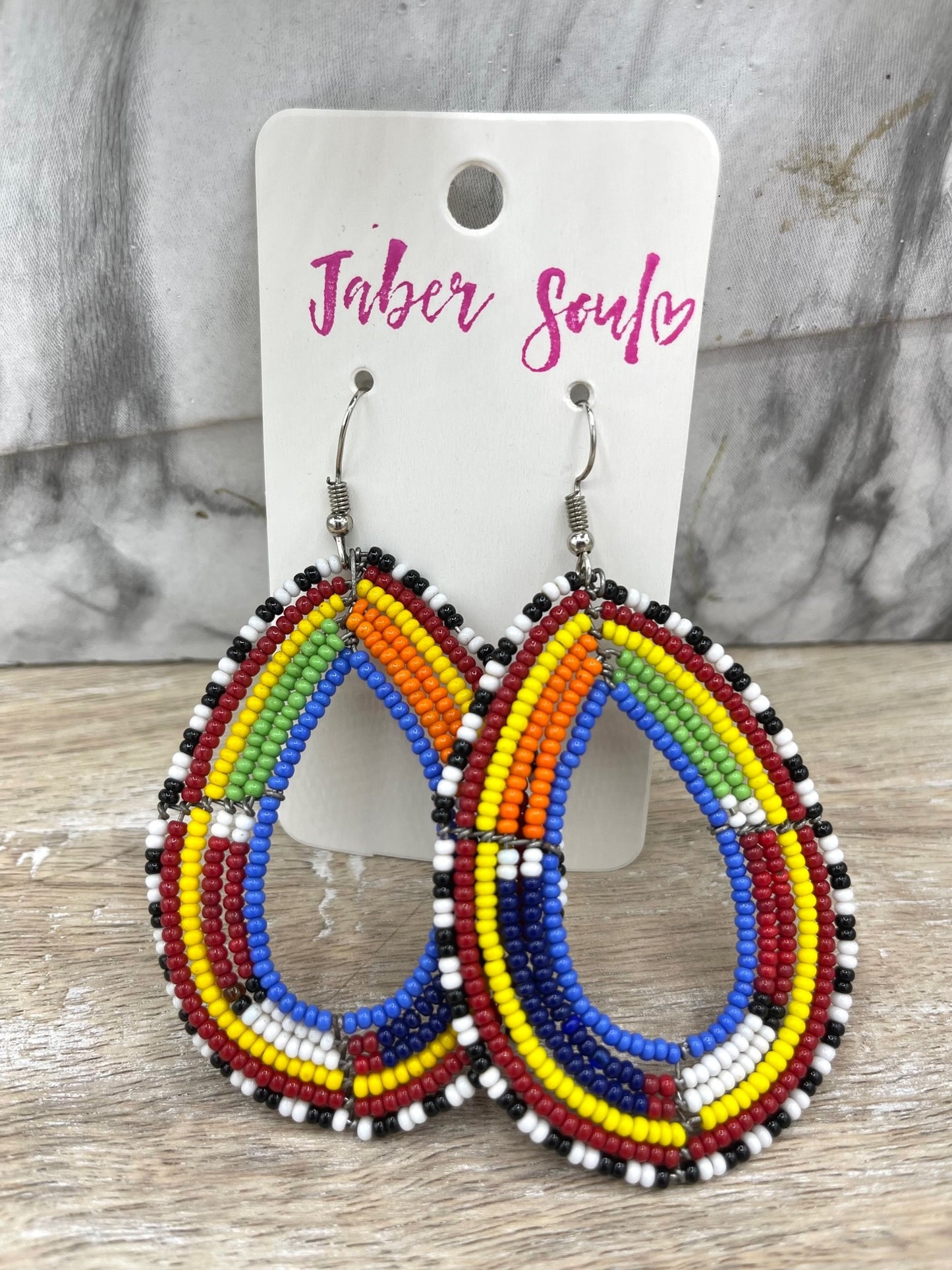 Rainbow Kenyan Beaded Earrings