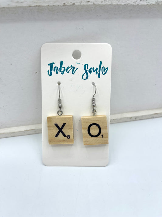 XO Wooden Dangle Earrings