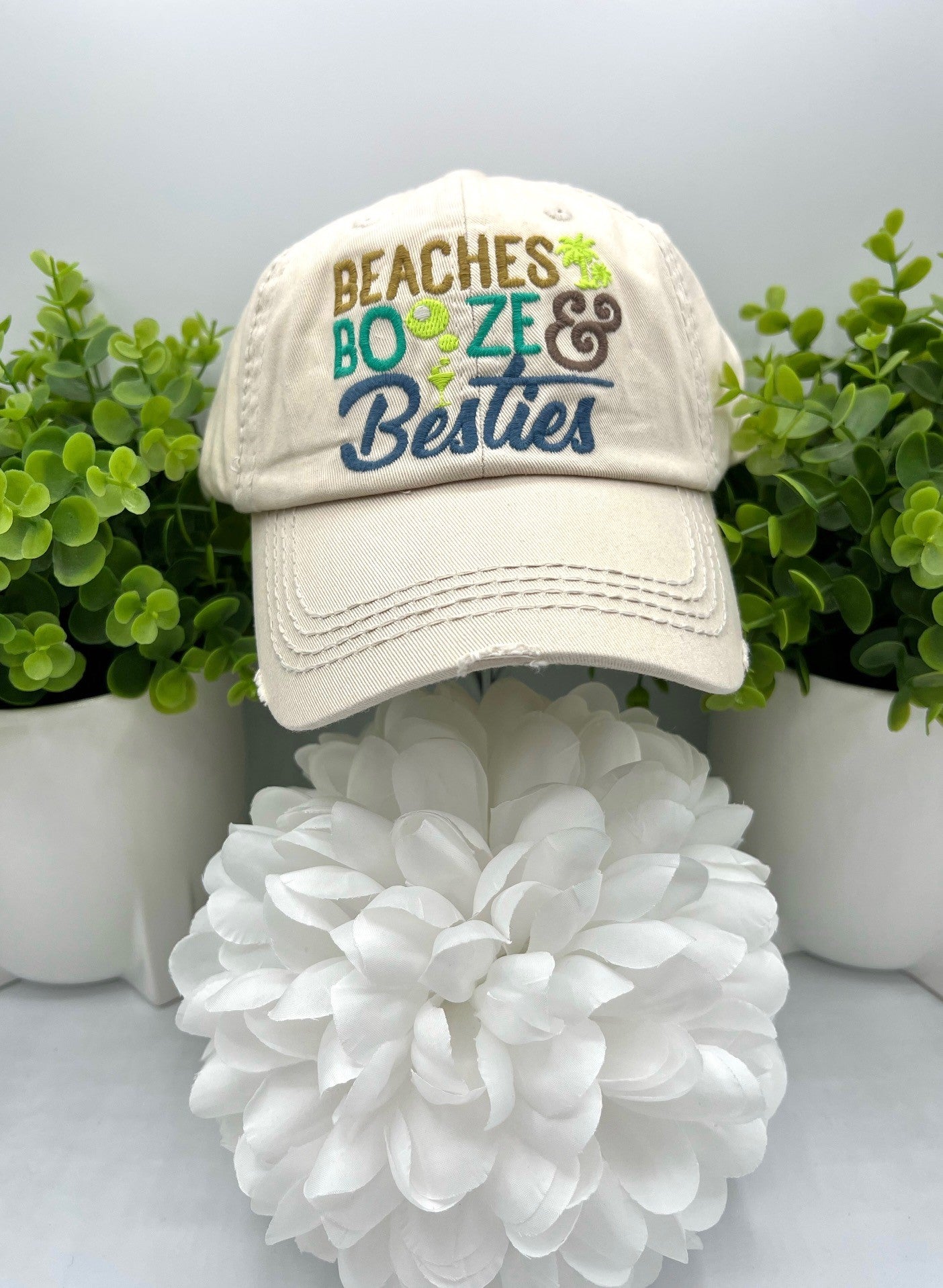 Beaches Booze & Besties Baseball Cap