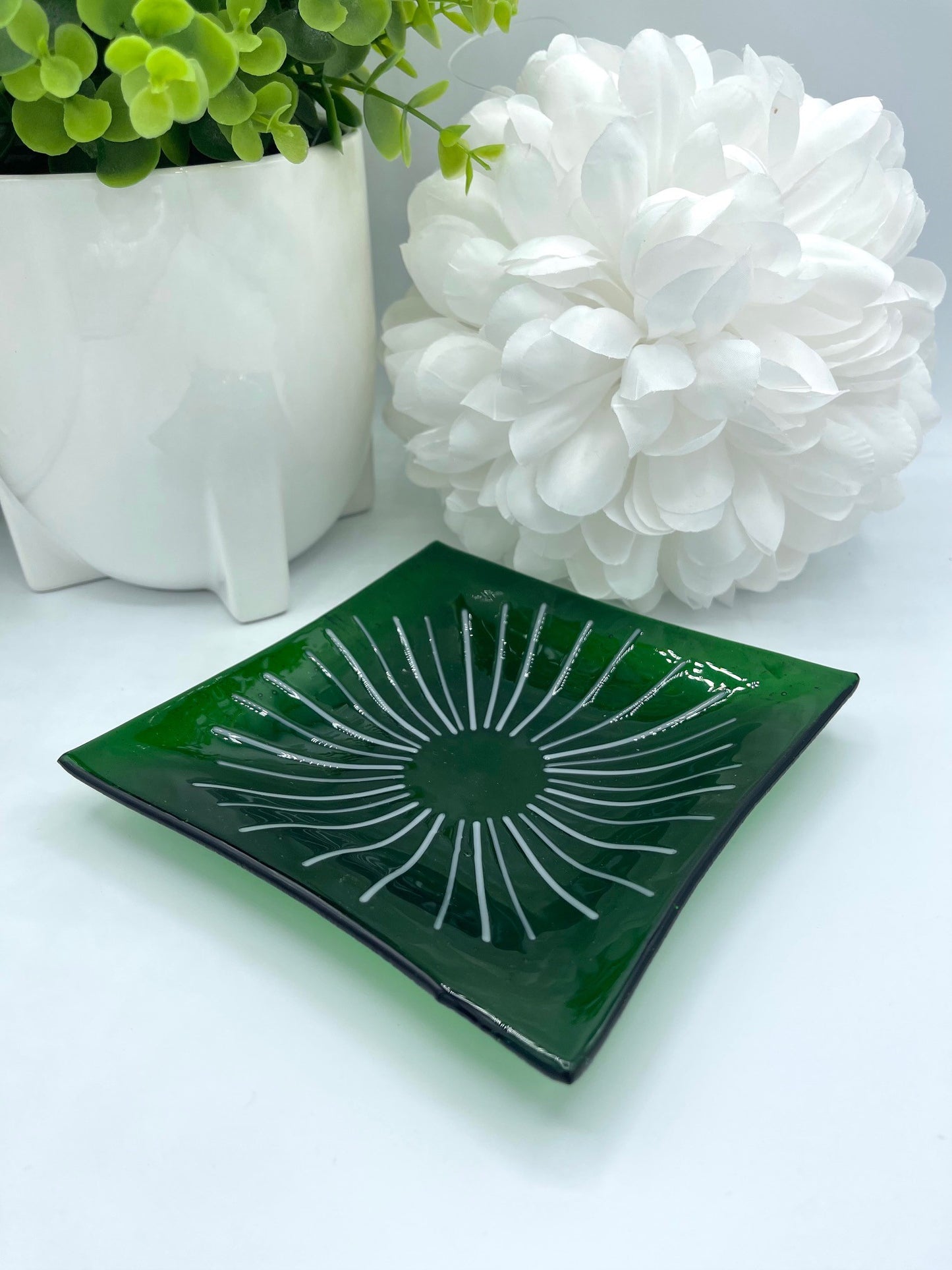 Green Sun Glass Tray