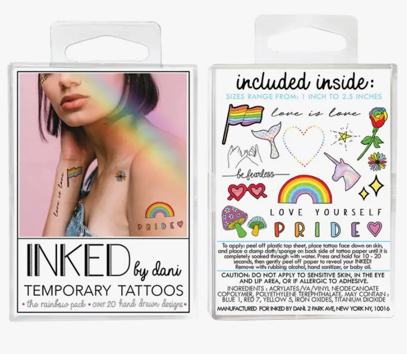 Rainbow Temporary Tattoo Pack