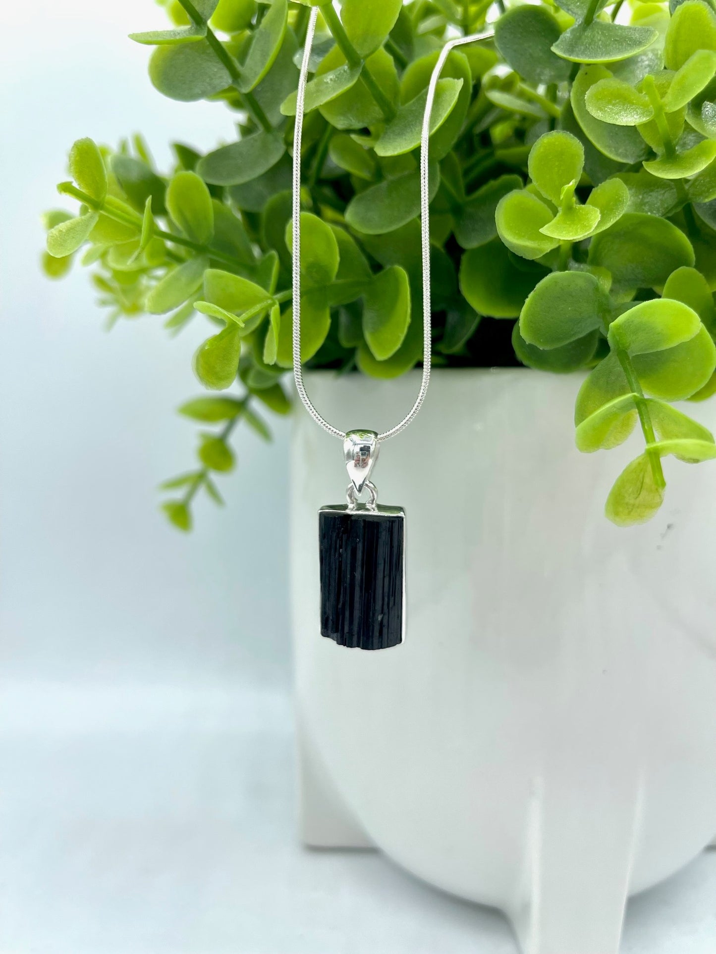 Black Tourmaline Crystal Necklace