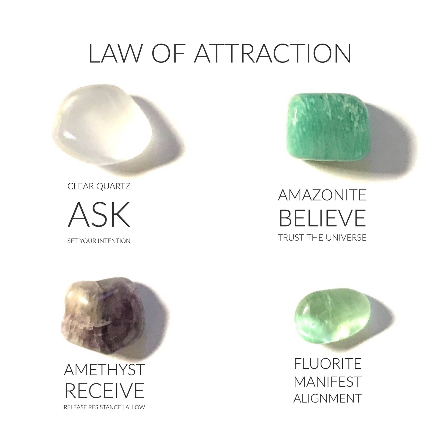 Law of Attraction Crystal Collection 8 Crystals Included