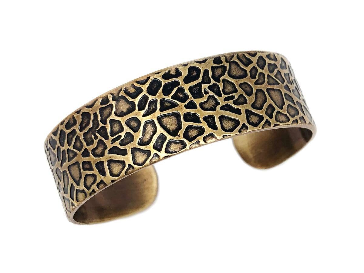 Anju Jewelry - Giraffe Print Brass Engraved Cuff Bracelet