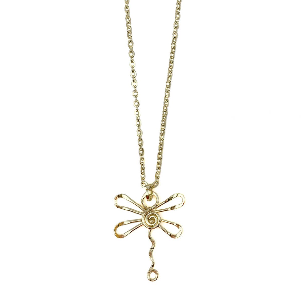 Gold Dragonfly Plated Necklace