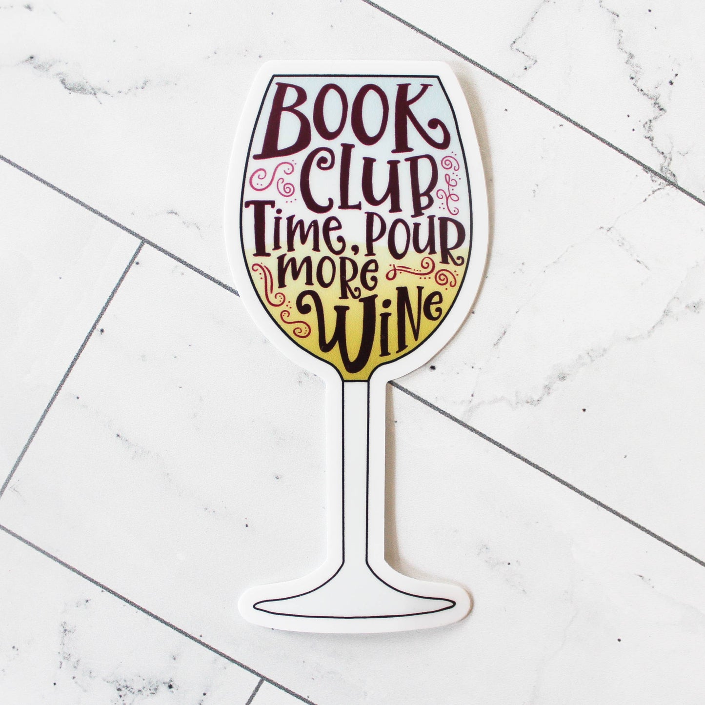 Book Club Wine- Sticker