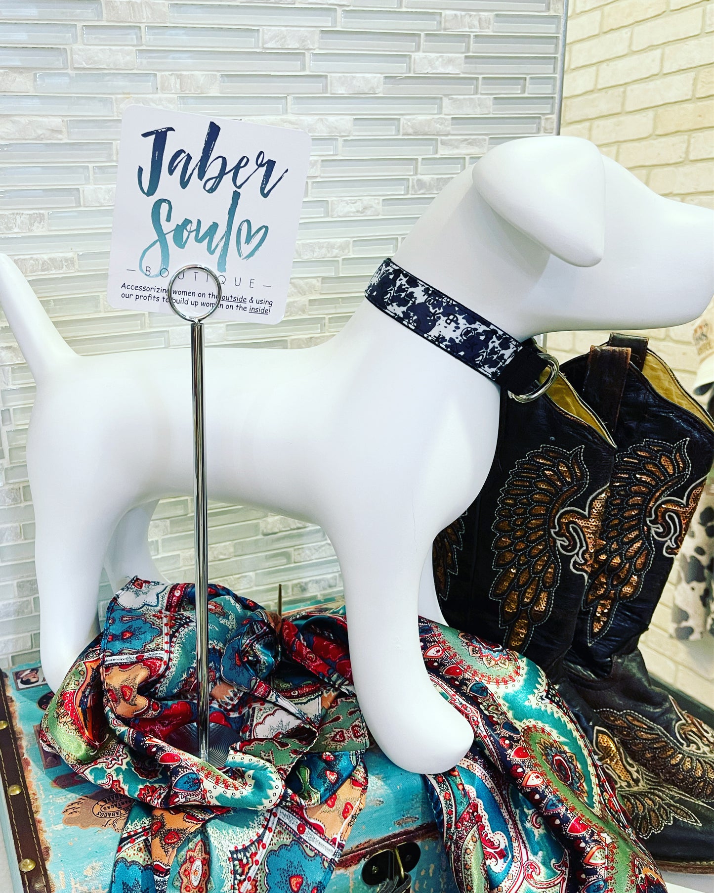Oreo Cow Branded Trail Dog Collar