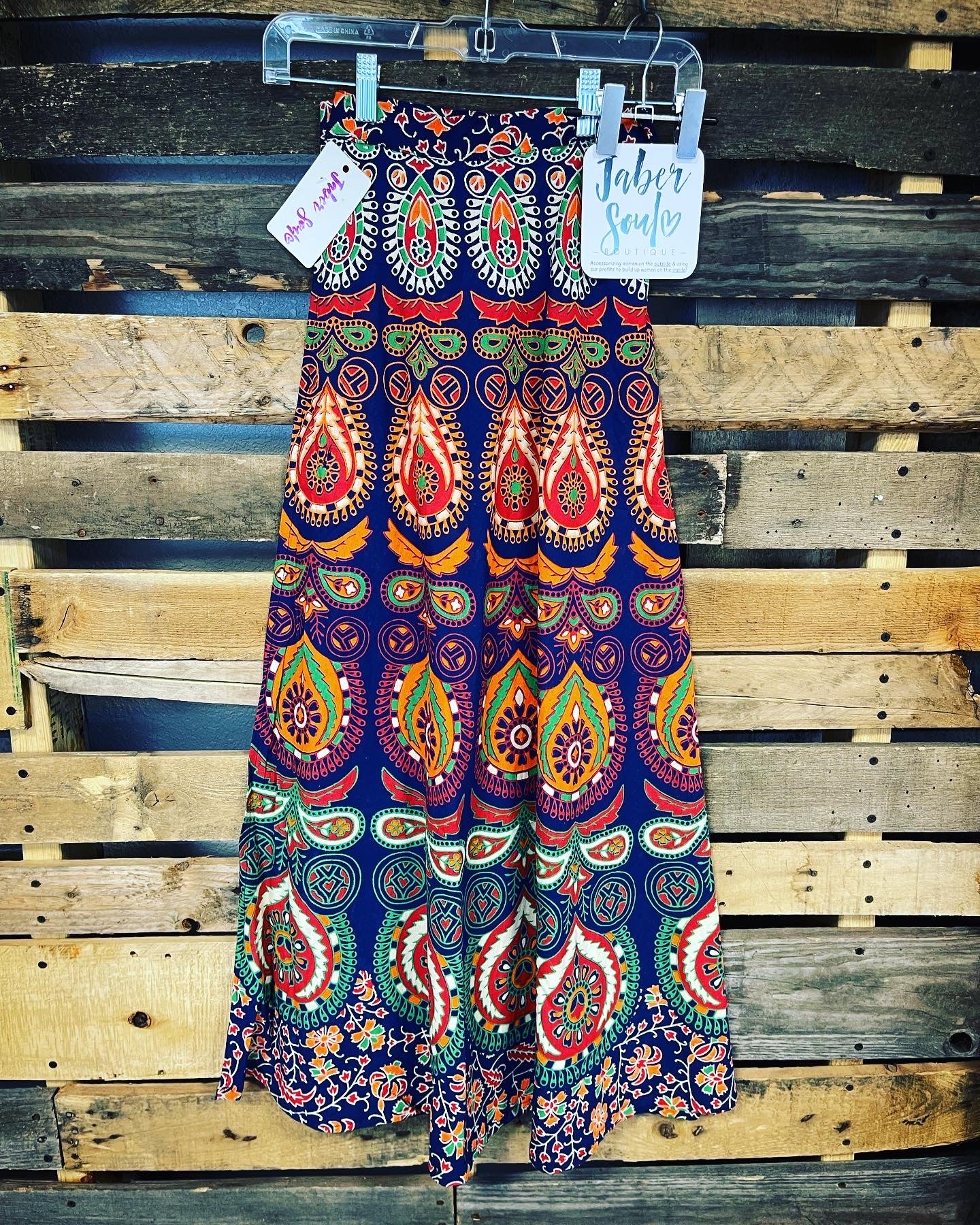 Boho Hippie Gypsy Colorful Wrap Around Skirt or Strapless Dress/Cover-Up