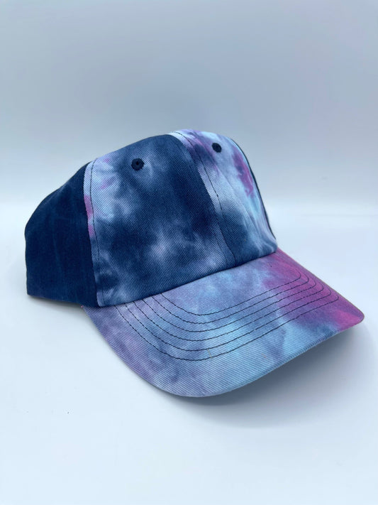 Blue/ Pink Tie Dye Baseball Cap
